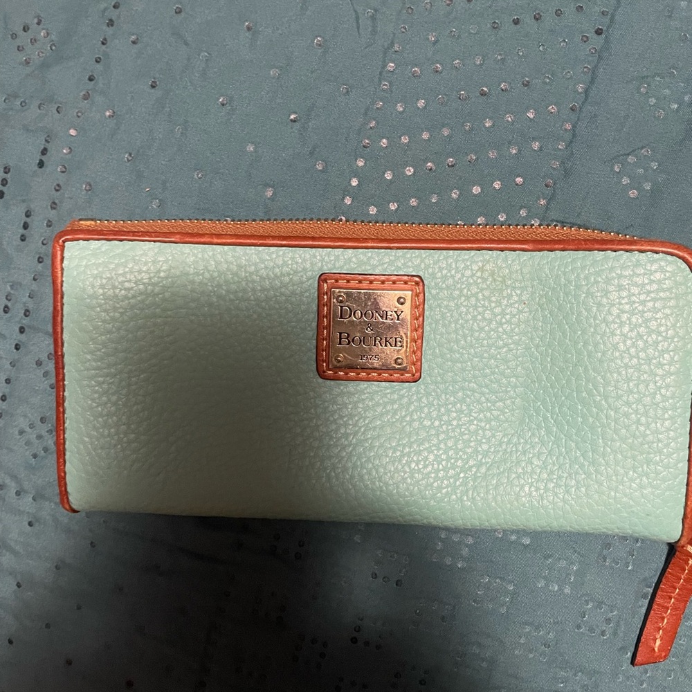 Dooney & Bourke Aqua and Coral Wallet